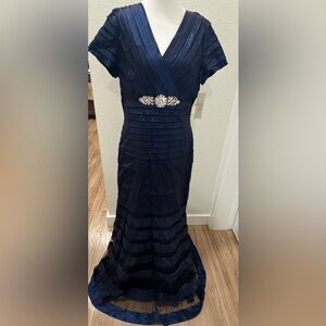 Navy Blue Embellished Prom Dress